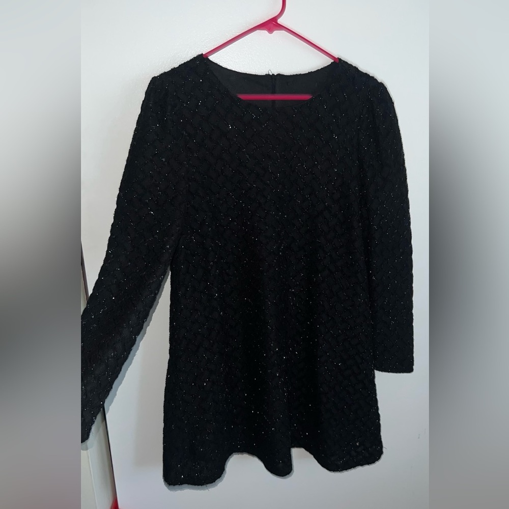 Black Sparkly Midi Long Sleeve dress Large